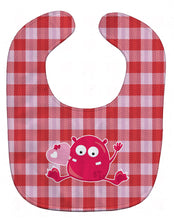 Load image into Gallery viewer, Cupid Monster Angel on Plaid Baby Bib BB9126BIB