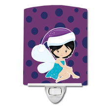 Load image into Gallery viewer, Black Haired Christmas Fairy Ceramic Night Light BB9150CNL
