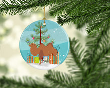 Load image into Gallery viewer, Bactrian Camel Christmas Ornament - Round Ceramic Ornament – Artist-Designed Keepsake Decoration BB9185CO1