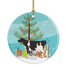 Load image into Gallery viewer, Holstein Cow Christmas Ornament - Round Ceramic Ornament – Artist-Designed Keepsake Decoration BB9189CO1