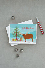Load image into Gallery viewer, Ankole-Watusu Cow Christmas Greeting Cards -  Blank Note Cards – 8-Pack of Artist-Designed Cards with Envelopes
