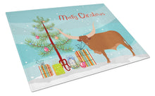 Load image into Gallery viewer, Ankole-Watusu Cow Christmas Glass Cutting Boards – Durable, Decorative Kitchen Art Large BB9190LCB