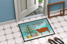Load image into Gallery viewer, Ankole-Watusu Cow Christmas Doormat - 18x27 Decorative Floor Mat – Indoor/Outdoor Rug with Artistic Flair BB9190MAT