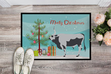 Load image into Gallery viewer, Hungarian Grey Steppe Cow Christmas Doormat - 18x27 Decorative Floor Mat – Indoor/Outdoor Rug with Artistic Flair BB9191MAT