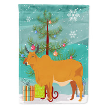 Load image into Gallery viewer, Zebu Indicine Cow Christmas Flag Canvas House Size BB9192CHF