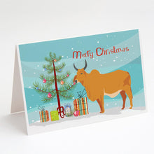 Load image into Gallery viewer, Zebu Indicine Cow Christmas Greeting Cards -  Blank Note Cards – 8-Pack of Artist-Designed Cards with Envelopes