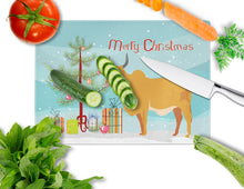 Load image into Gallery viewer, Zebu Indicine Cow Christmas Glass Cutting Boards – Durable, Decorative Kitchen Art Large BB9192LCB