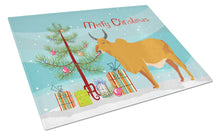 Load image into Gallery viewer, Zebu Indicine Cow Christmas Glass Cutting Boards – Durable, Decorative Kitchen Art Large BB9192LCB