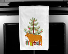 Load image into Gallery viewer, Zebu Indicine Cow Christmas Kitchen Towels – Set of 2 - Decorative &amp; Absorbent Cotton | BB9192WTKT