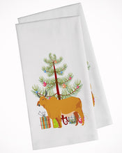 Load image into Gallery viewer, Zebu Indicine Cow Christmas Kitchen Towels – Set of 2 - Decorative &amp; Absorbent Cotton | BB9192WTKT