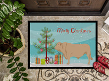 Load image into Gallery viewer, Charolais Cow Christmas Doormat - 18x27 Decorative Floor Mat – Indoor/Outdoor Rug with Artistic Flair BB9193MAT