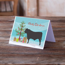 Load image into Gallery viewer, Black Angus Cow Christmas Greeting Cards -  Blank Note Cards – 8-Pack of Artist-Designed Cards with Envelopes