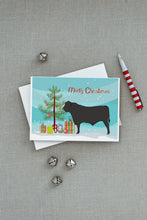 Load image into Gallery viewer, Black Angus Cow Christmas Greeting Cards -  Blank Note Cards – 8-Pack of Artist-Designed Cards with Envelopes