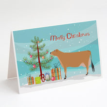 Load image into Gallery viewer, Jersey Cow Christmas Greeting Cards -  Blank Note Cards – 8-Pack of Artist-Designed Cards with Envelopes