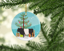 Load image into Gallery viewer, Belted Galloway Cow Christmas Ornament - Round Ceramic Ornament – Artist-Designed Keepsake Decoration BB9198CO1