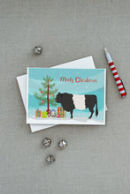 Load image into Gallery viewer, Belted Galloway Cow Christmas Greeting Cards -  Blank Note Cards – 8-Pack of Artist-Designed Cards with Envelopes