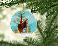 Load image into Gallery viewer, Malaysian Serama Chicken Christmas Ornament - Round Ceramic Ornament – Artist-Designed Keepsake Decoration BB9209CO1