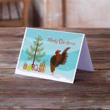 Load image into Gallery viewer, Malaysian Serama Chicken Christmas Greeting Cards -  Blank Note Cards – 8-Pack of Artist-Designed Cards with Envelopes