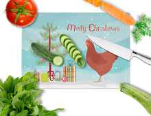 Load image into Gallery viewer, New Hampshire Red Chicken Christmas Glass Cutting Boards – Durable, Decorative Kitchen Art Large BB9210LCB