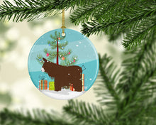 Load image into Gallery viewer, Poitou Poiteuin Donkey Christmas Ornament - Round Ceramic Ornament – Artist-Designed Keepsake Decoration BB9219CO1