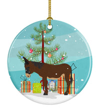 Load image into Gallery viewer, Zamorano-Leones Donkey Christmas Ornament - Round Ceramic Ornament – Artist-Designed Keepsake Decoration BB9220CO1