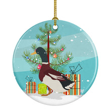 Load image into Gallery viewer, Rouen Duck Christmas Ornament - Round Ceramic Ornament – Artist-Designed Keepsake Decoration BB9223CO1