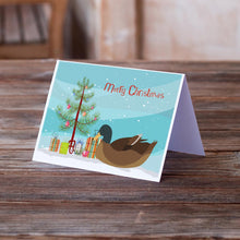Load image into Gallery viewer, Khaki Campbell Duck Christmas Greeting Cards -  Blank Note Cards – 8-Pack of Artist-Designed Cards with Envelopes
