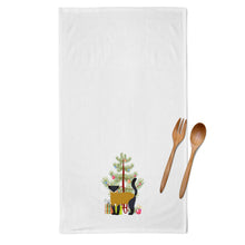 Load image into Gallery viewer, Yellow-Throated Marten Christmas Kitchen Towels – Set of 2 - Decorative &amp; Absorbent Cotton | BB9241WTKT