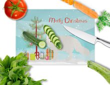 Load image into Gallery viewer, White Arctic Fox Christmas Glass Cutting Boards – Durable, Decorative Kitchen Art Large BB9244LCB