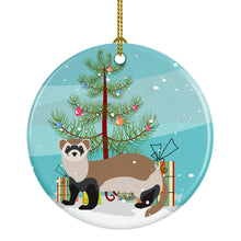 Load image into Gallery viewer, Ferret Christmas Ornament - Round Ceramic Ornament – Artist-Designed Keepsake Decoration BB9245CO1