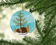 Load image into Gallery viewer, Coypu Nutria River Rat Christmas Ornament - Round Ceramic Ornament – Artist-Designed Keepsake Decoration BB9246CO1