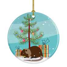 Load image into Gallery viewer, Coypu Nutria River Rat Christmas Ornament - Round Ceramic Ornament – Artist-Designed Keepsake Decoration BB9246CO1