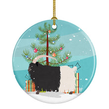 Load image into Gallery viewer, Welsh Black-Necked Goat Christmas Ornament - Round Ceramic Ornament – Artist-Designed Keepsake Decoration BB9254CO1