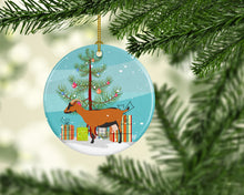 Load image into Gallery viewer, Oberhasli Goat Christmas Ornament - Round Ceramic Ornament – Artist-Designed Keepsake Decoration BB9255CO1