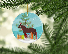 Load image into Gallery viewer, English Thoroughbred Horse Christmas Ornament - Round Ceramic Ornament – Artist-Designed Keepsake Decoration BB9280CO1
