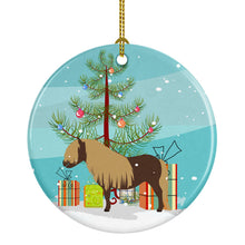Load image into Gallery viewer, Shetland Pony Horse Christmas Ornament - Round Ceramic Ornament – Artist-Designed Keepsake Decoration BB9281CO1