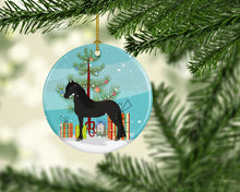Load image into Gallery viewer, Friesian Horse Christmas Ornament - Round Ceramic Ornament – Artist-Designed Keepsake Decoration BB9282CO1