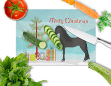 Load image into Gallery viewer, Friesian Horse Christmas Glass Cutting Boards – Durable, Decorative Kitchen Art Large BB9282LCB