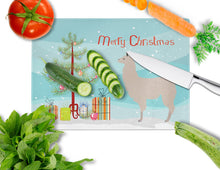 Load image into Gallery viewer, Llama Christmas Glass Cutting Boards – Durable, Decorative Kitchen Art Large BB9283LCB