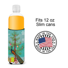 Load image into Gallery viewer, Indian Peacock Peafowl Christmas   Hugger for slim cans BB9292MUK