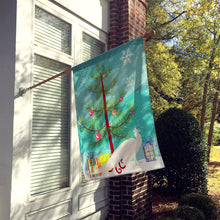 Load image into Gallery viewer, White Peacock Peafowl Christmas Flag Canvas House Size BB9293CHF