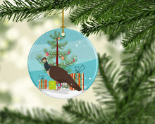 Load image into Gallery viewer, Indian Peahen Peafowl Christmas Ornament - Round Ceramic Ornament – Artist-Designed Keepsake Decoration BB9294CO1