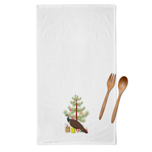 Load image into Gallery viewer, Indian Peahen Peafowl Christmas Kitchen Towels – Set of 2 - Decorative &amp; Absorbent Cotton | BB9294WTKT