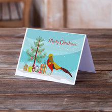 Load image into Gallery viewer, Golden or Chinese Pheasant Christmas Greeting Cards -  Blank Note Cards – 8-Pack of Artist-Designed Cards with Envelopes
