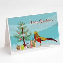 Load image into Gallery viewer, Golden or Chinese Pheasant Christmas Greeting Cards -  Blank Note Cards – 8-Pack of Artist-Designed Cards with Envelopes