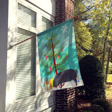 Load image into Gallery viewer, Devon Large Black Pig Christmas Flag Canvas House Size BB9298CHF