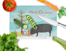 Load image into Gallery viewer, Devon Large Black Pig Christmas Glass Cutting Boards – Durable, Decorative Kitchen Art Large BB9298LCB