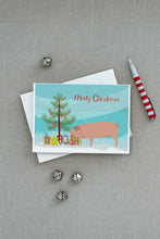 Load image into Gallery viewer, American Landrace Pig Christmas Greeting Cards -  Blank Note Cards – 8-Pack of Artist-Designed Cards with Envelopes