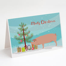 Load image into Gallery viewer, American Landrace Pig Christmas Greeting Cards -  Blank Note Cards – 8-Pack of Artist-Designed Cards with Envelopes