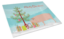 Load image into Gallery viewer, American Landrace Pig Christmas Glass Cutting Boards – Durable, Decorative Kitchen Art Large BB9299LCB